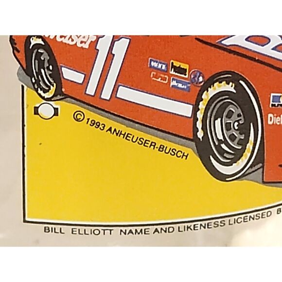 Vintage 1993 Bill Elliott Glass Beer Mug #11 Budweiser Ford Thunderbird NASCAR - Picture 5 of 9